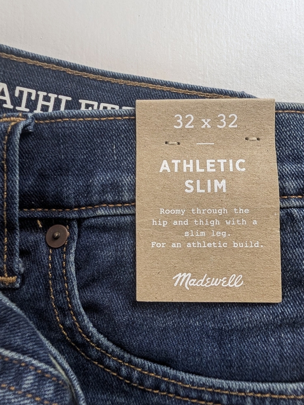 Madewell Athletic Slim Men's Jeans - Indigo Blue (32 x 32)